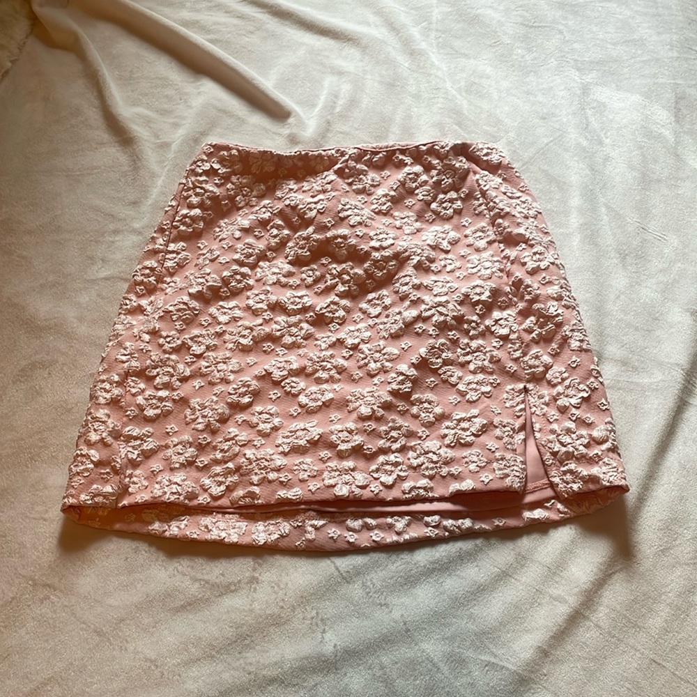 pink flowers skirt